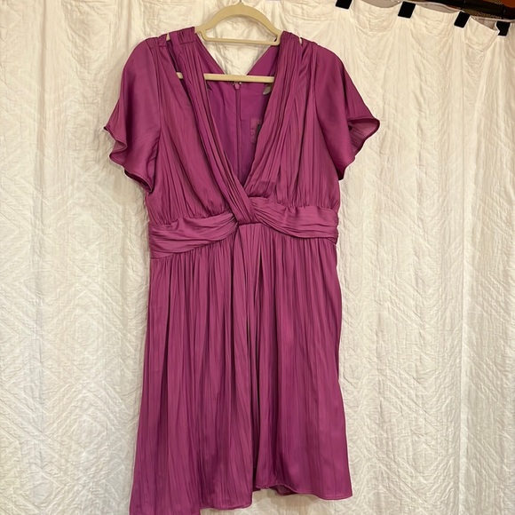 NWT Anthropologie Deep V purple mini dress - Picture 5 of 12